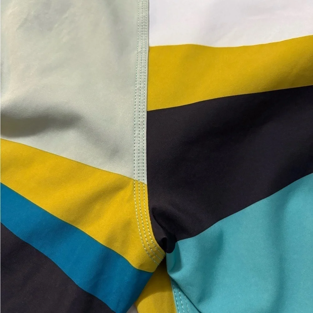 VISSLA Blue and Yellow Geometric Board Shorts